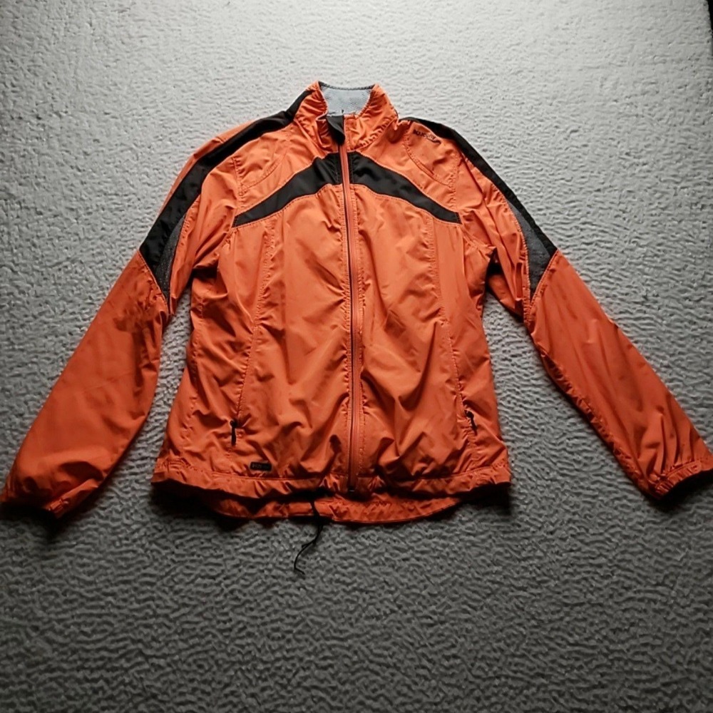 Saucony ViZiPRO Jacket Mens Medium Orange Full Zip Running Windbreaker